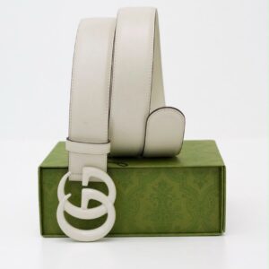 Cinto Gucci GG Marmont All White